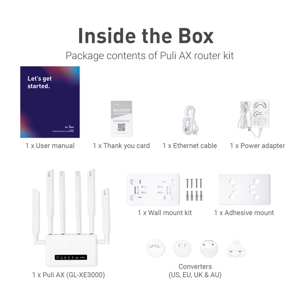 Puli AX (GL-XE3000) | Wi-Fi 6 5G Cellular Router with Battery