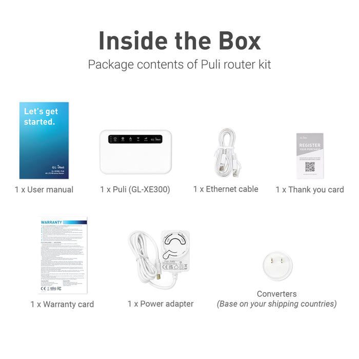 Puli (GL-XE300) 4G LTE Wireless Security Gateway with EC25-AF Module