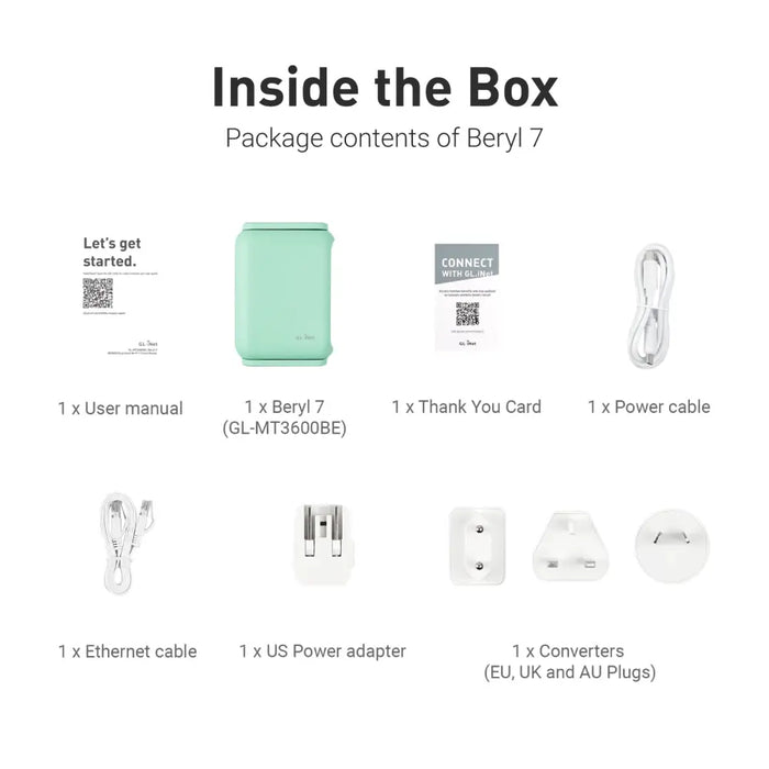 Beryl 7 (GL-MT3600BE) Dual-band Wi-Fi 7 Travel Router